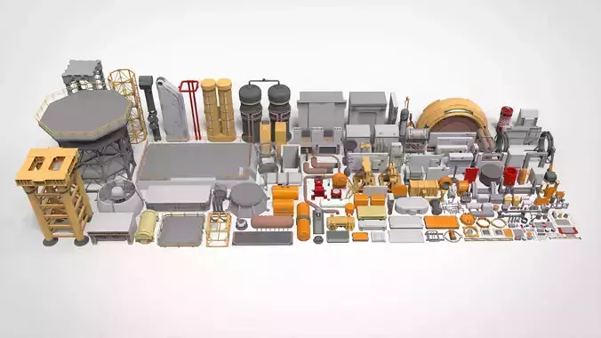 Sci-Fi architecture Elements collection 31 3D model