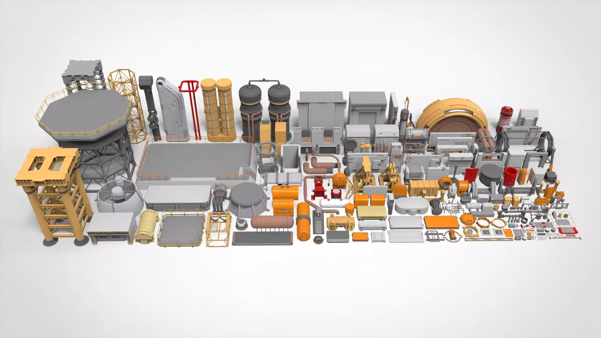 Sci-Fi architecture Elements collection 31 3D model_0