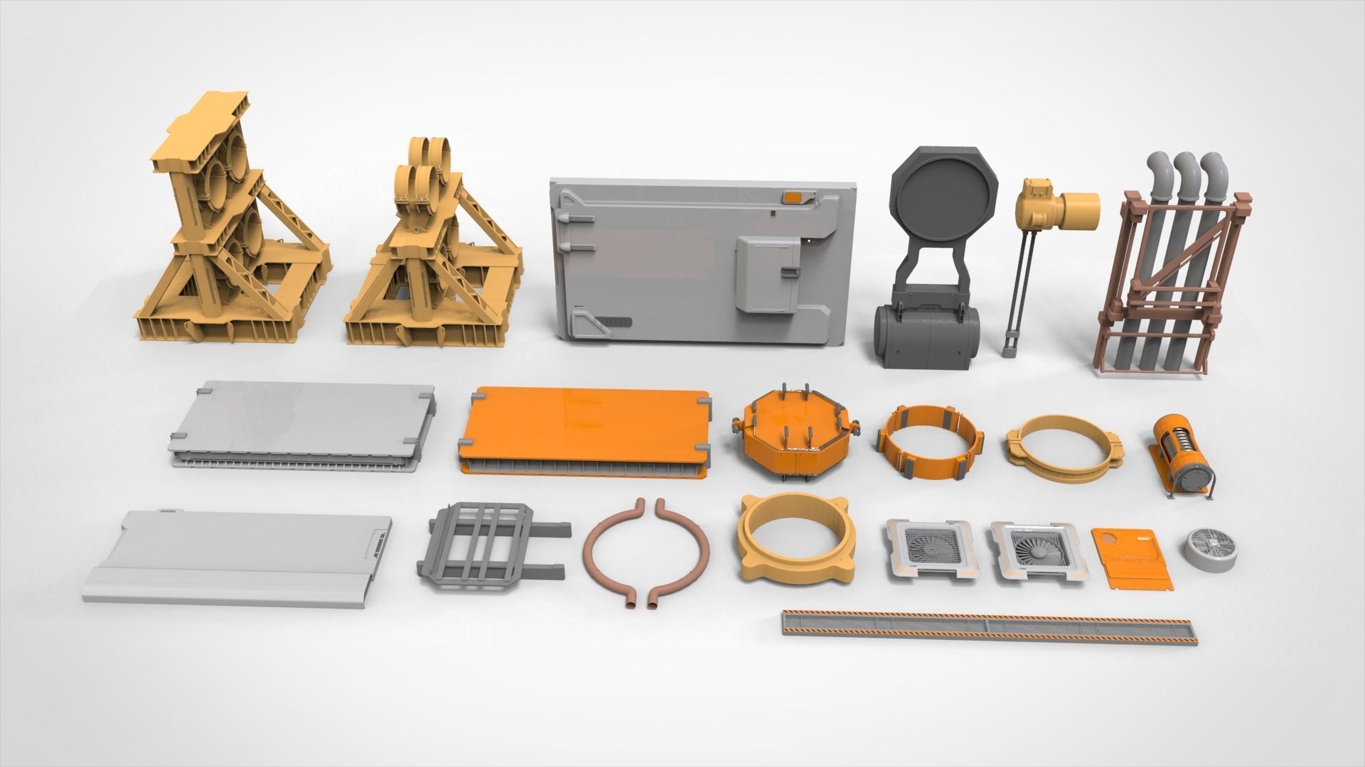 Sci-Fi architecture Elements collection 31 3D model_4