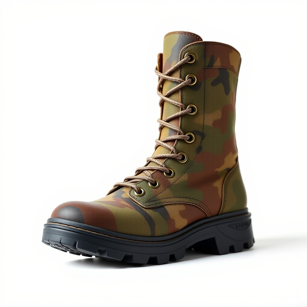 Camouflage Military Boot D Model Pack Low-poly 3D model_2
