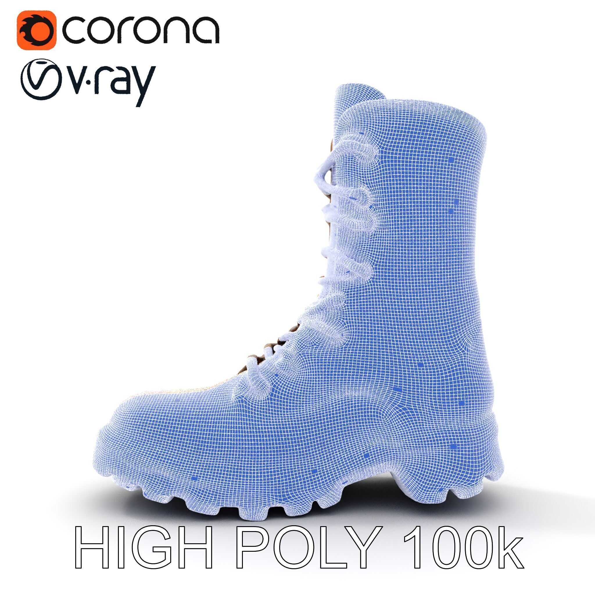 Camouflage Military Boot D Model Pack Low-poly 3D model_26