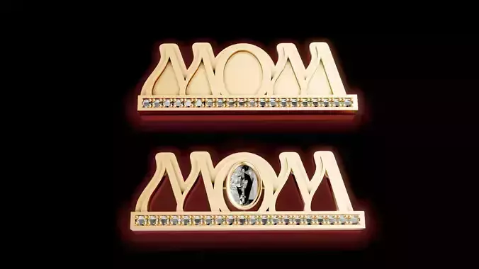 Mom Name Diamond Pendant