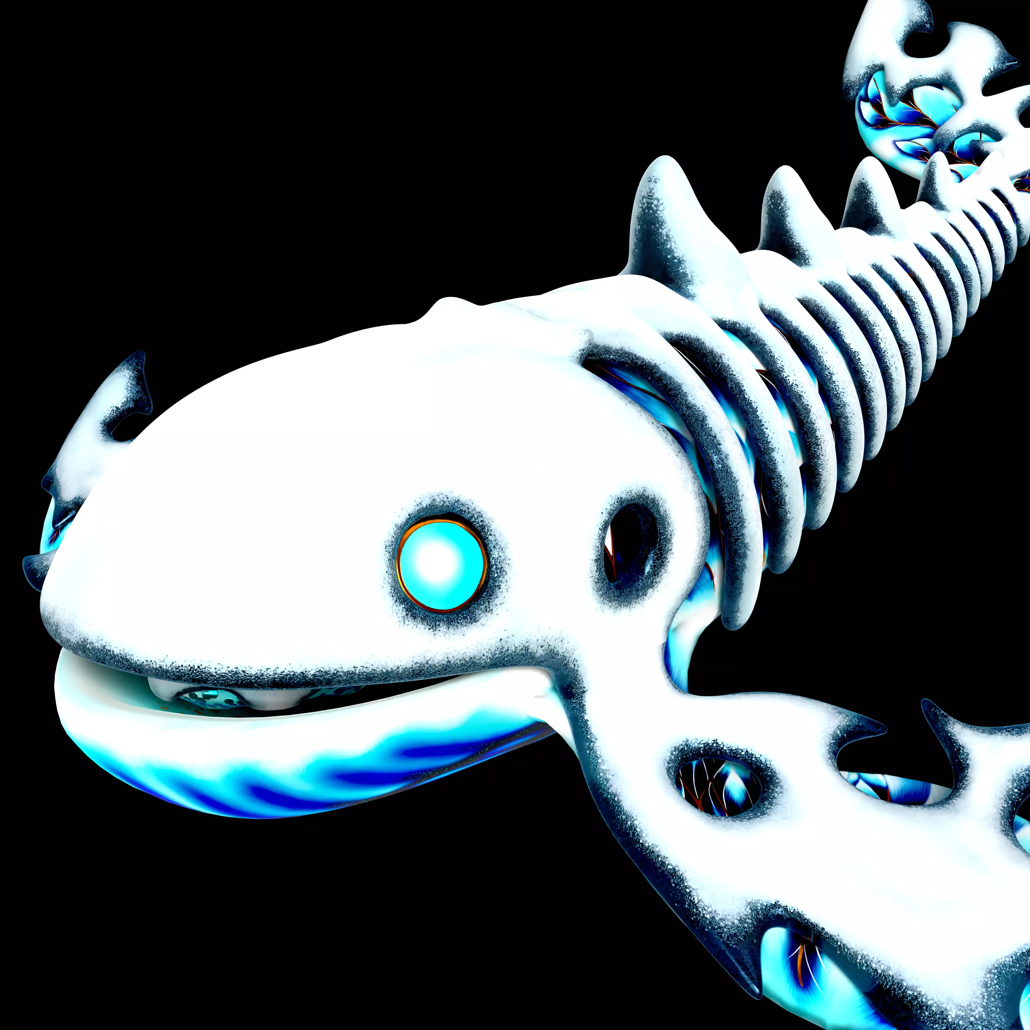 Fat-bellied blue whale Low-poly 3D model