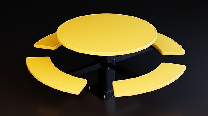 Rounded Exterior Table Free 3D model