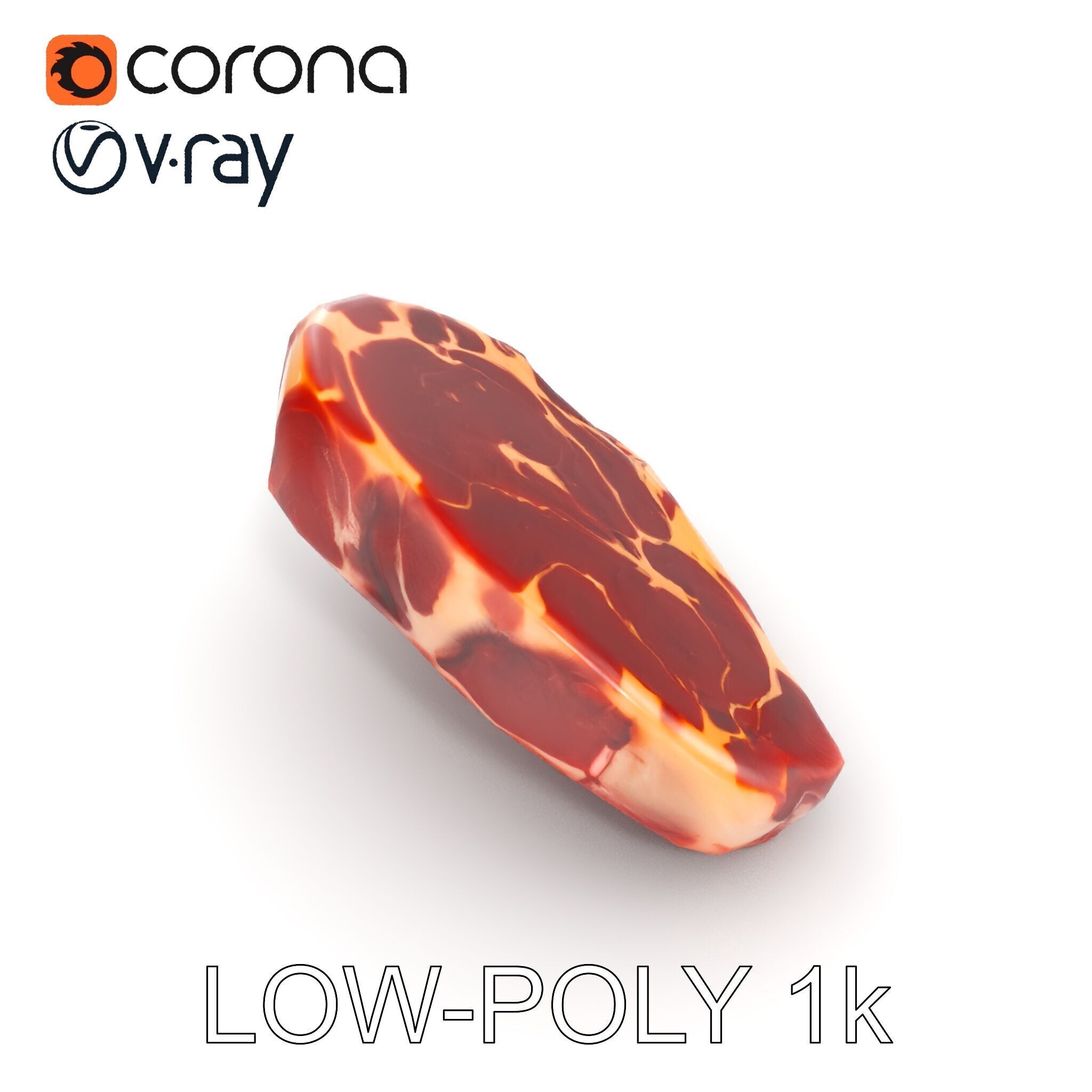 D Ribeye Steak Model Pack for Culinary Visualizations Low-poly 3D model_14