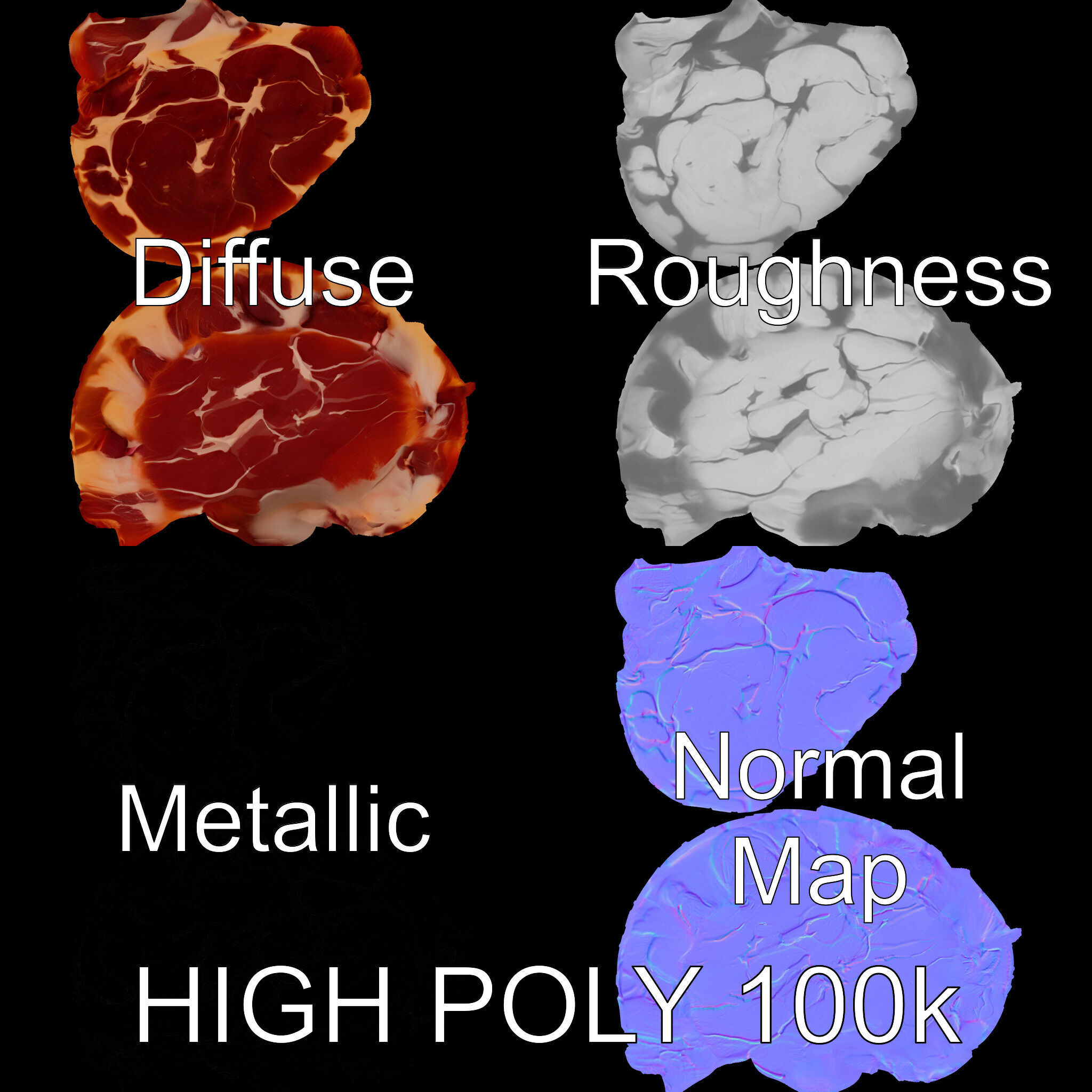 D Ribeye Steak Model Pack for Culinary Visualizations Low-poly 3D model_3