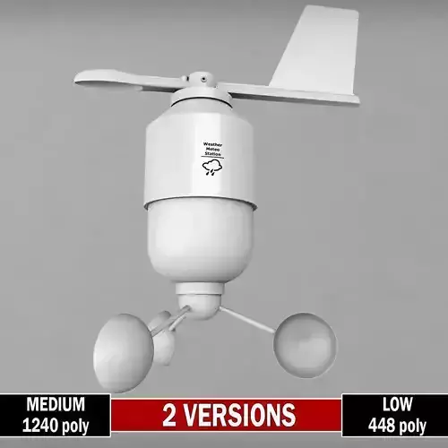 Weather meteo station anenometer low poly Low-poly 3D model