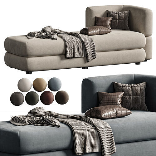 Sofa straight Brera 3 3D model