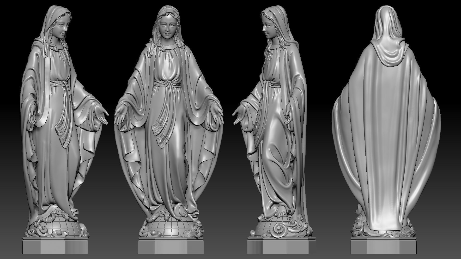 Our Lady of Grace  3D print model_3