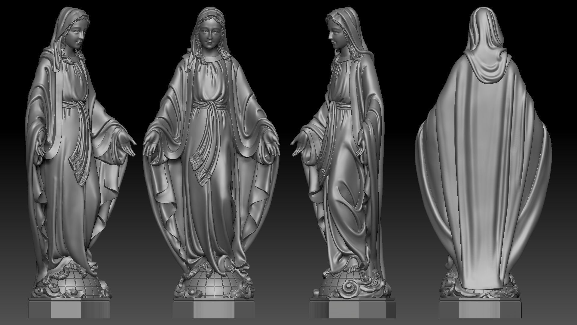 Our Lady of Grace  3D print model_2