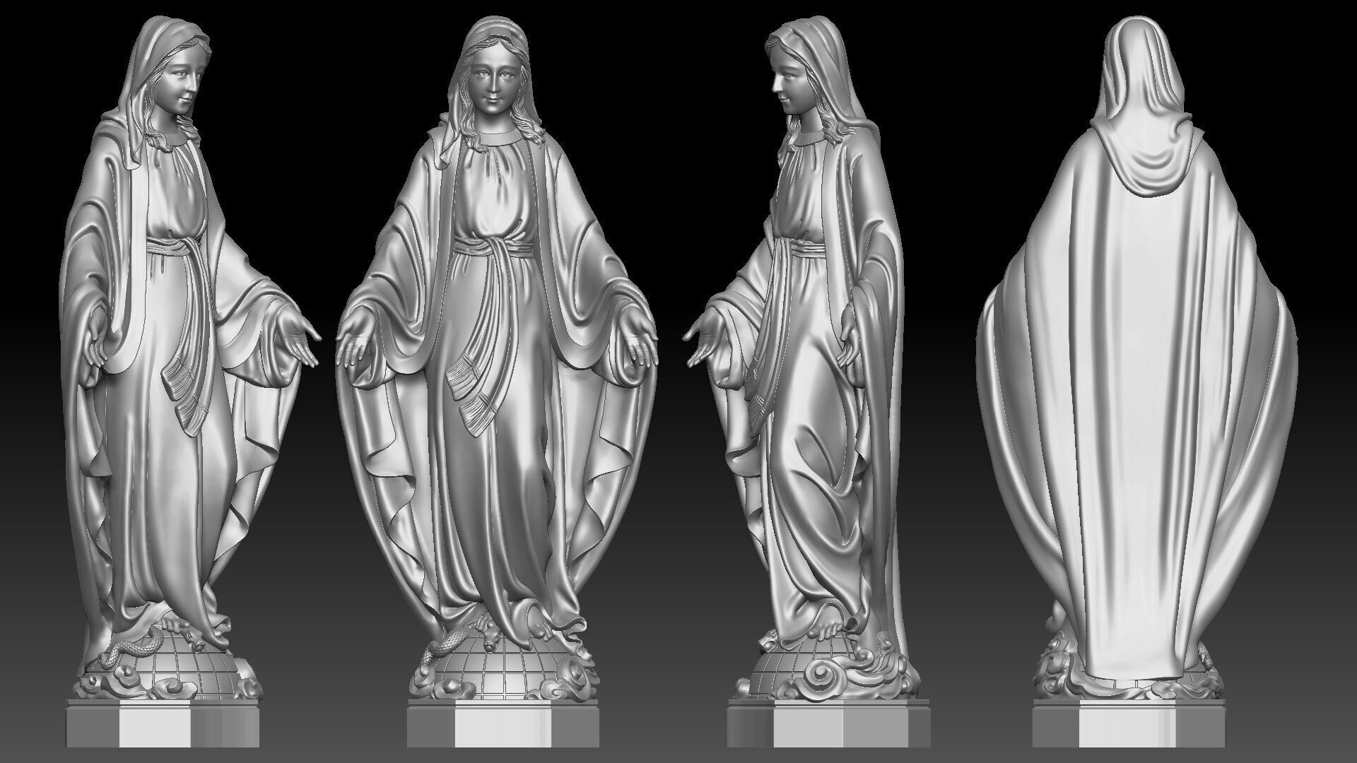 Our Lady of Grace  3D print model_8
