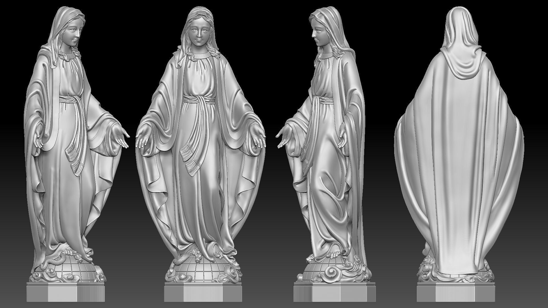 Our Lady of Grace  3D print model_4