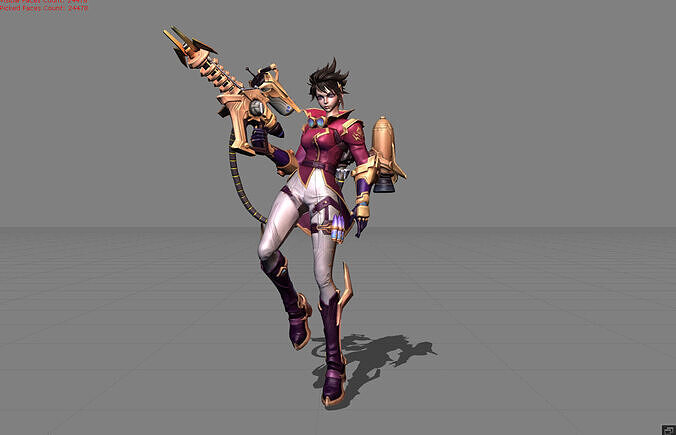 Jet archer Kimmy Steam Researcher Low-poly 3D model