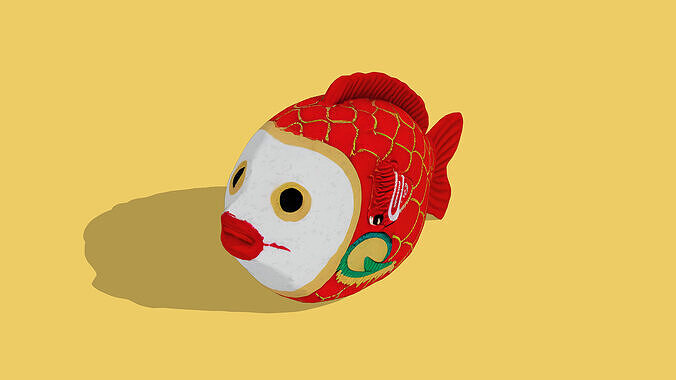 Chinese fish puppet Low-poly 3D model