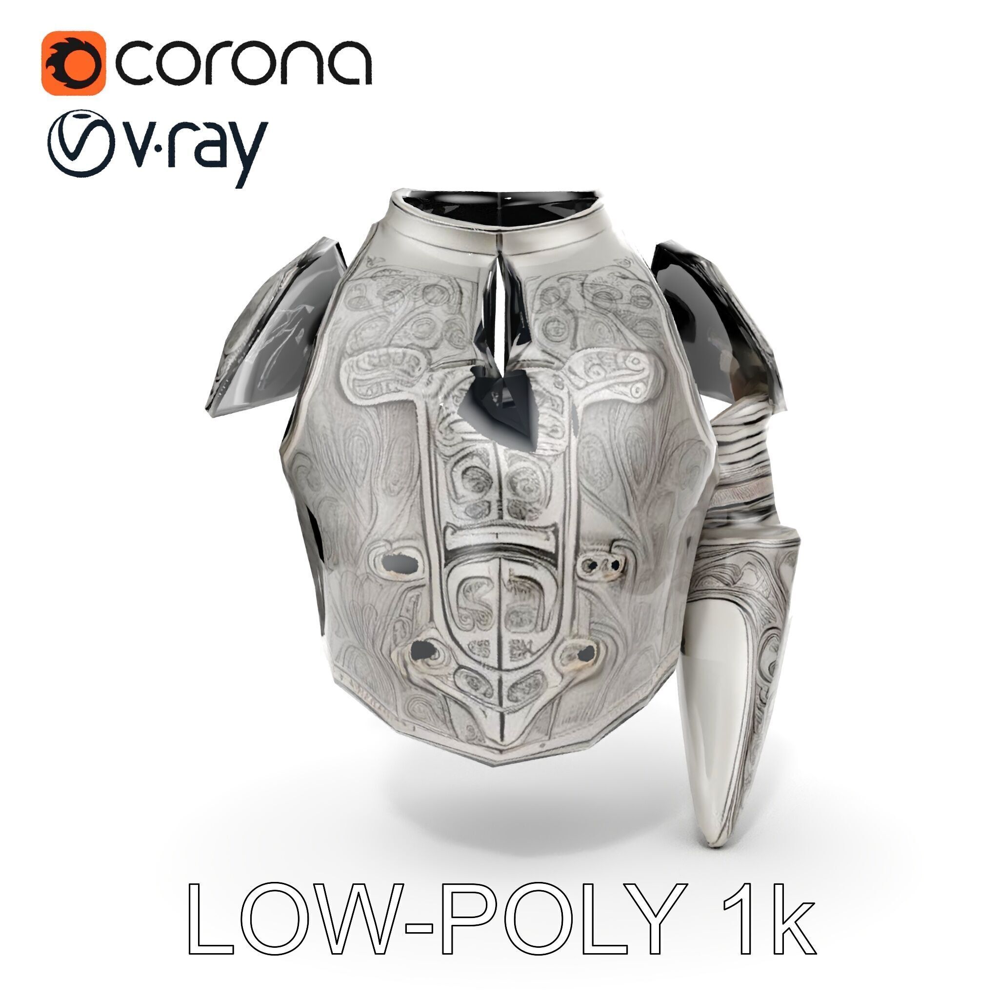 Medieval Ornate Helmet Model Pack Low-poly 3D model_25