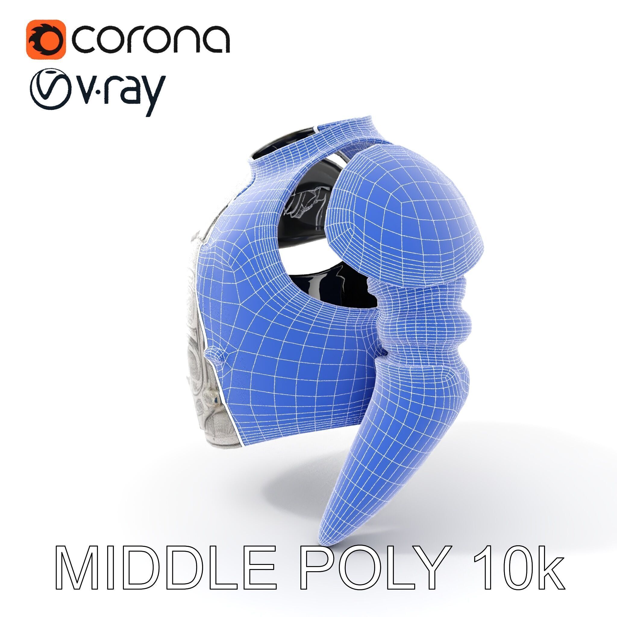 Medieval Ornate Helmet Model Pack Low-poly 3D model_17