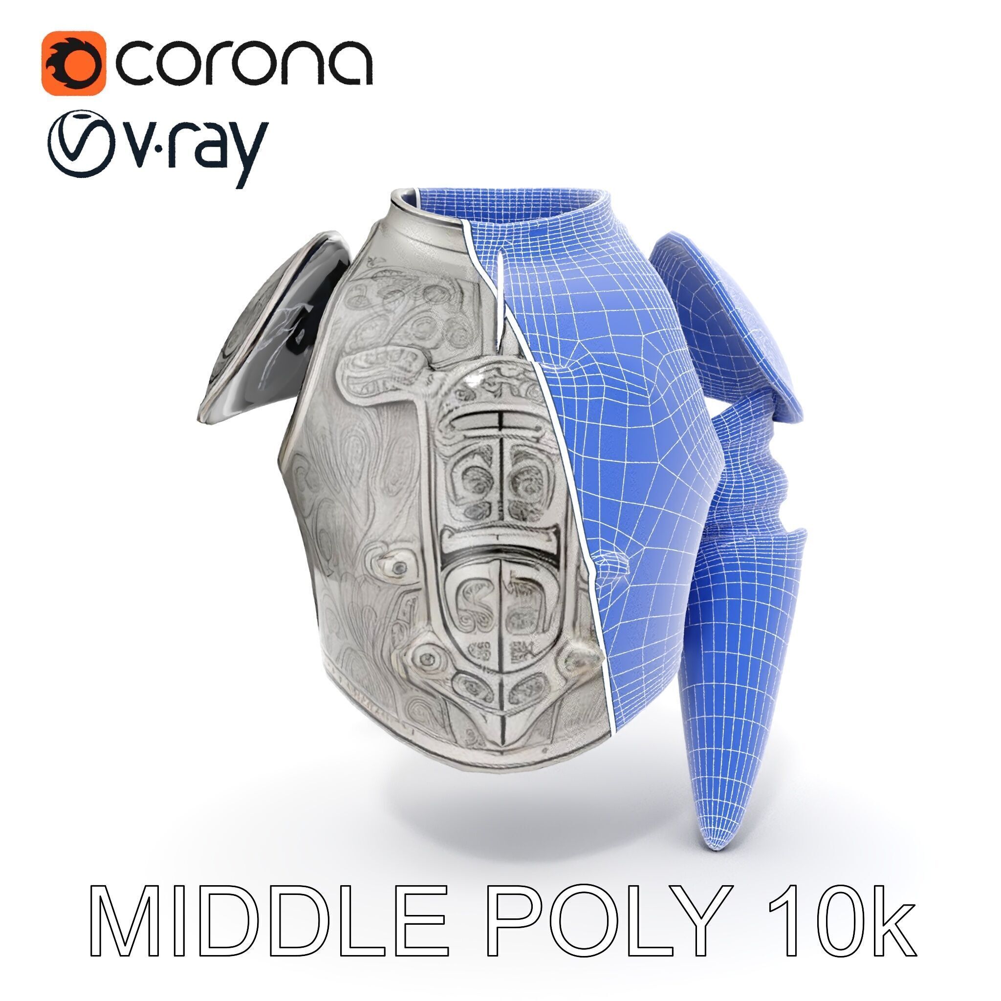 Medieval Ornate Helmet Model Pack Low-poly 3D model_24