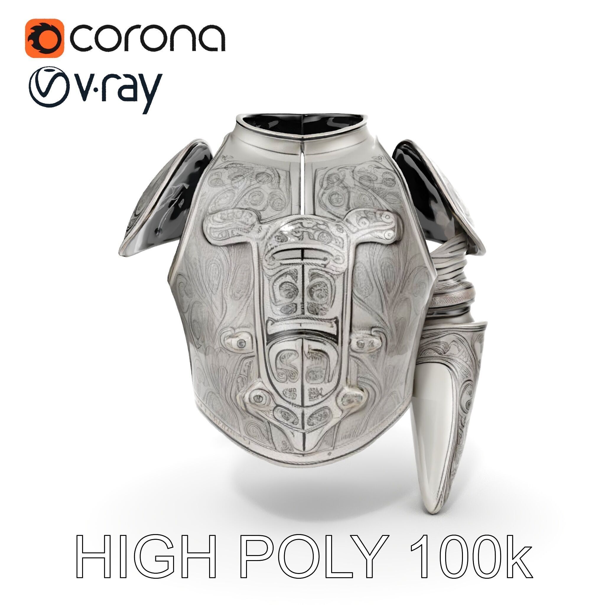 Medieval Ornate Helmet Model Pack Low-poly 3D model_10