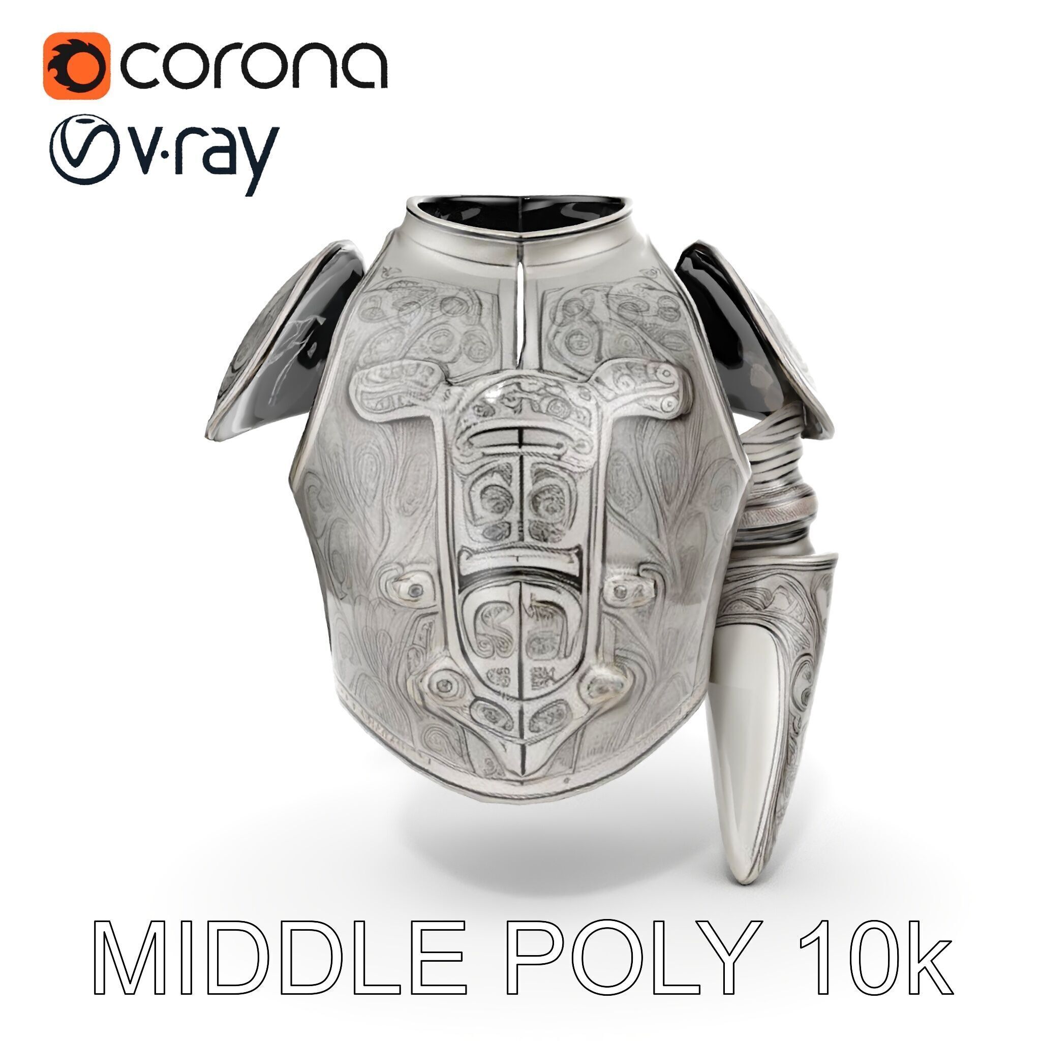 Medieval Ornate Helmet Model Pack Low-poly 3D model_21
