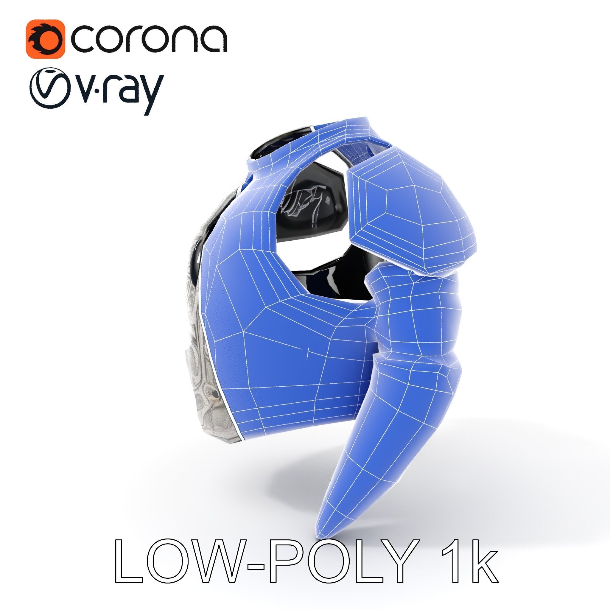 Medieval Ornate Helmet Model Pack Low-poly 3D model_18