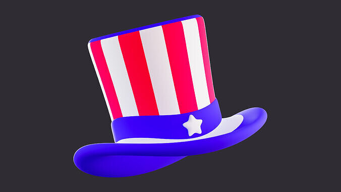 Cartoon Uncle Sam Hat 3D model