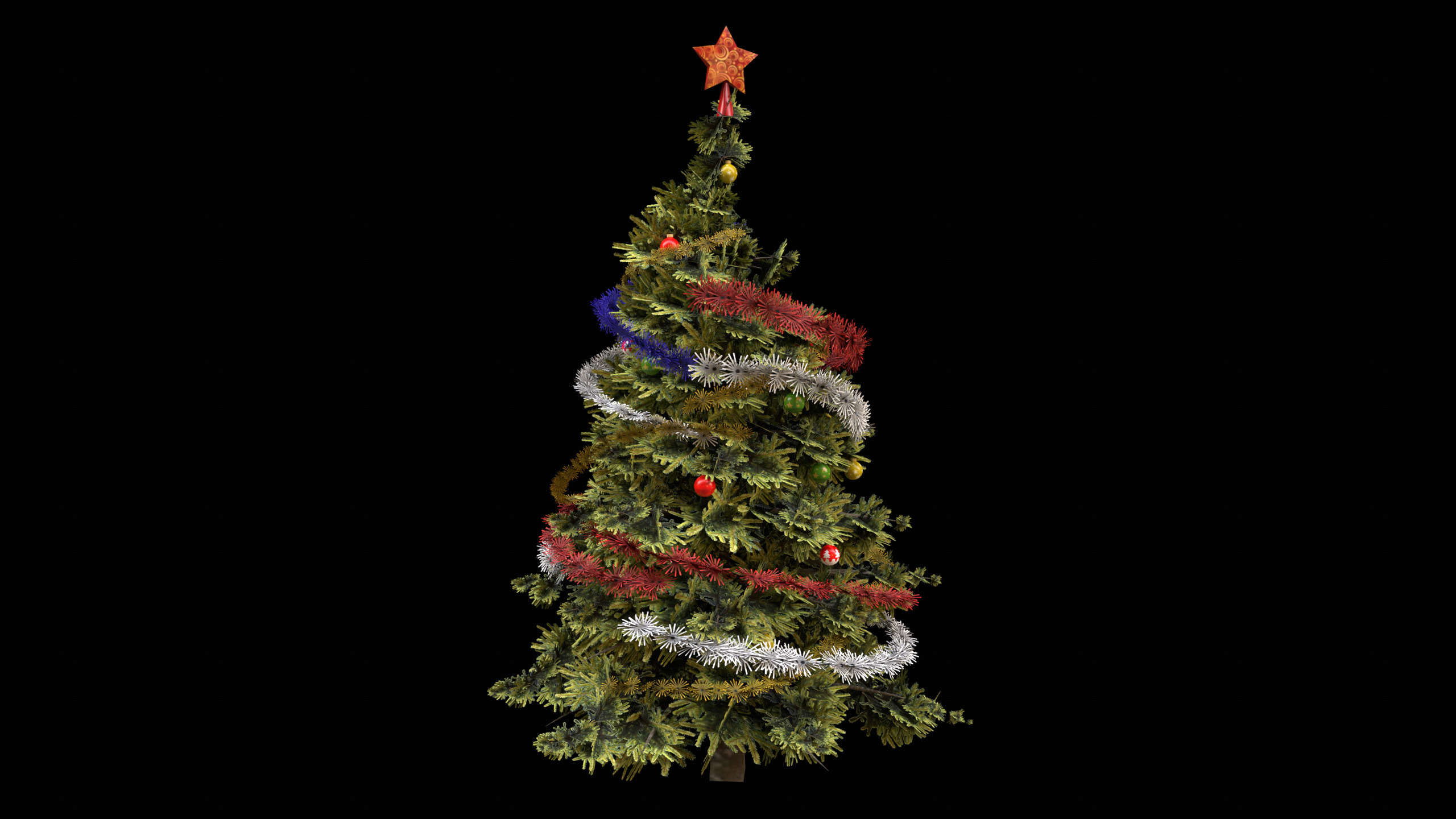 Low-Poly Christmas Tree Low-poly 3D model_2