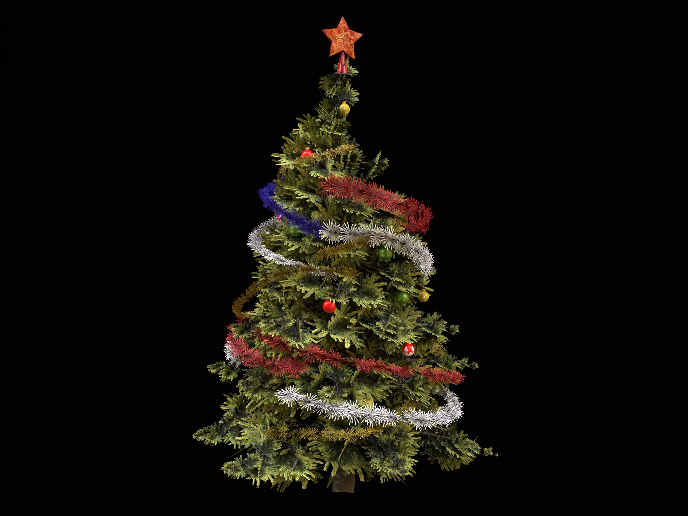 Low-Poly Christmas Tree Low-poly 3D model_0