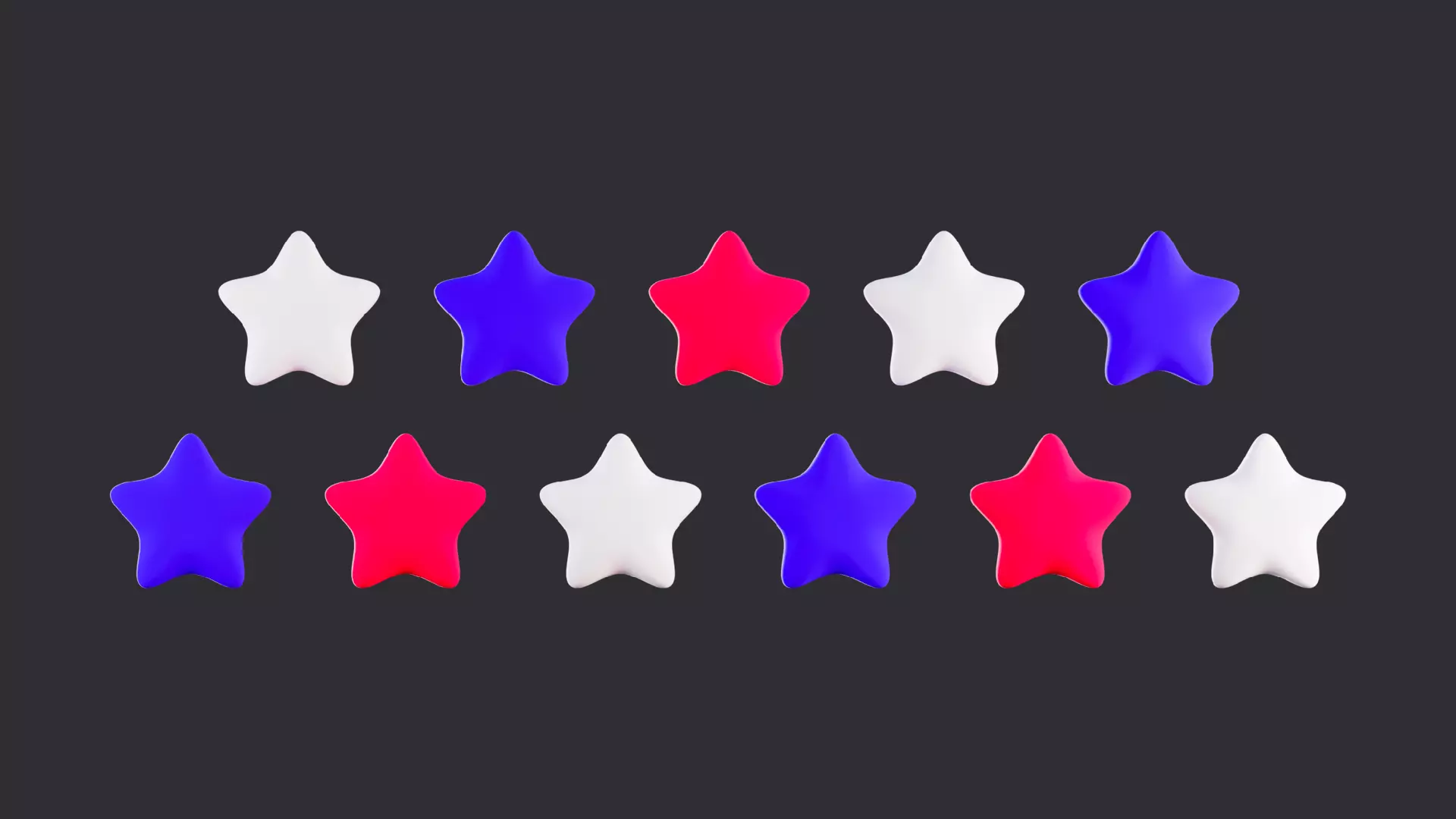 Cartoon Patriotic Stars 3D model