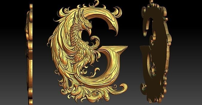 1 letter G and phoenix CNC Relief Model 3D print model