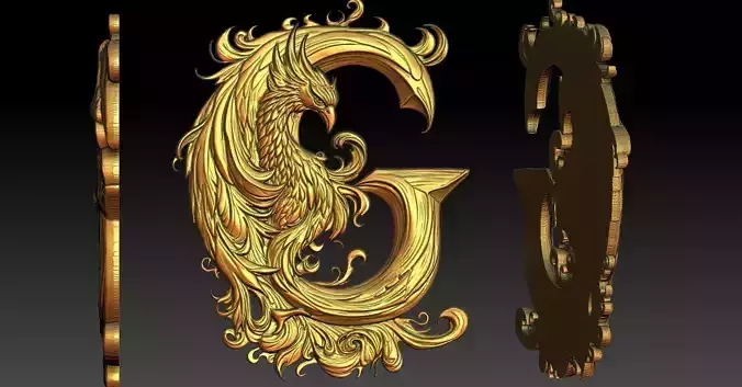 1 letter G and phoenix CNC Relief Model