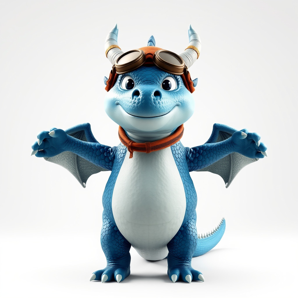 Blue Baby Dragon Rigged and Animated Character Model for Game... Low-poly 3D model_3