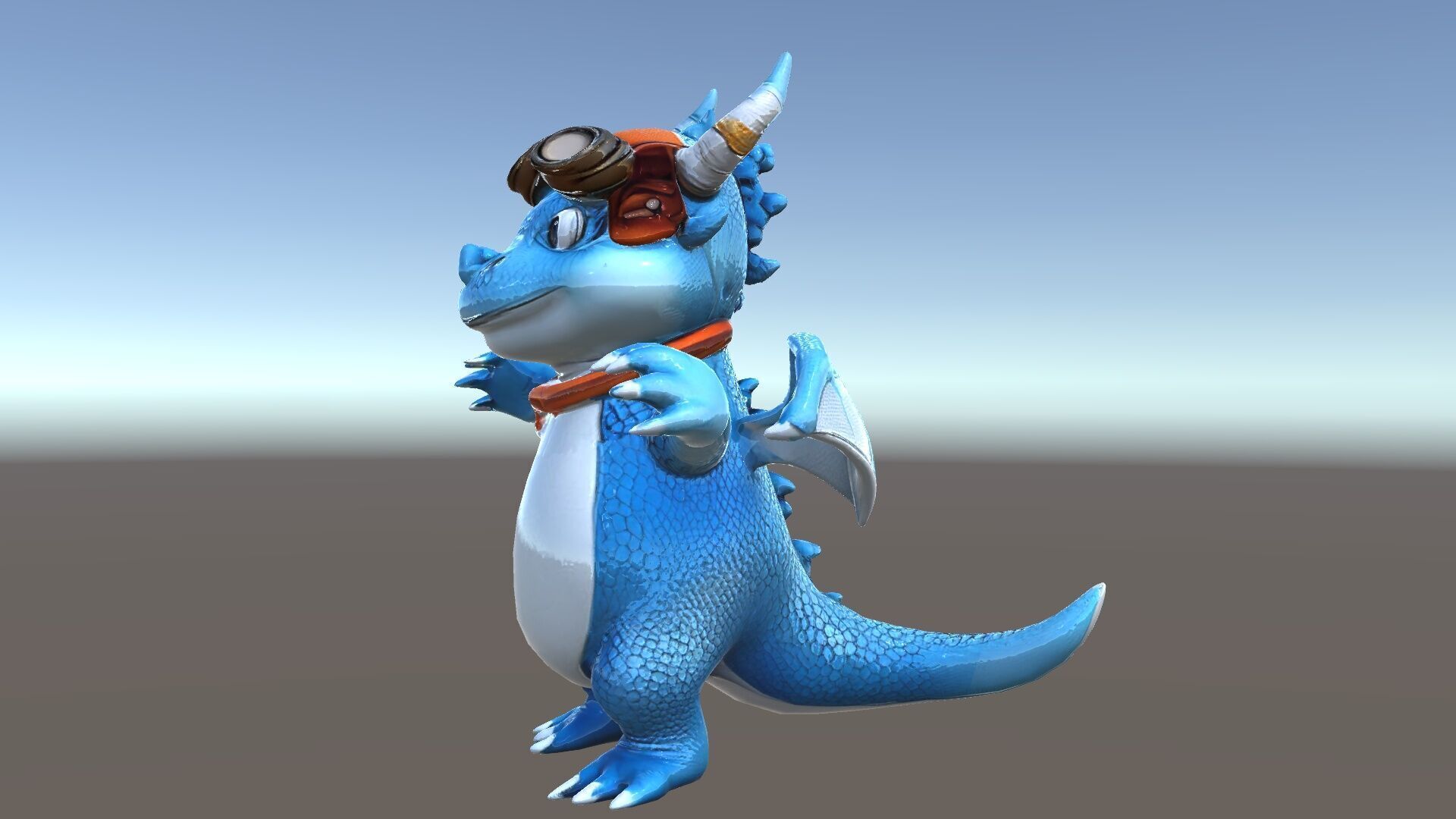 Blue Baby Dragon Rigged and Animated Character Model for Game... Low-poly 3D model_38