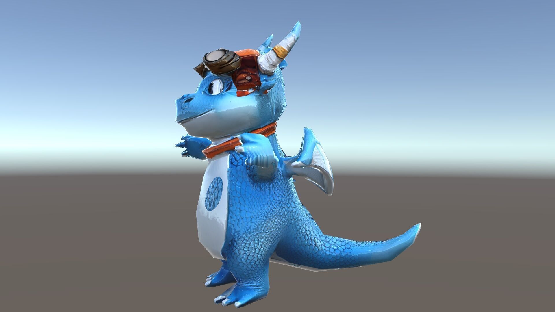 Blue Baby Dragon Rigged and Animated Character Model for Game... Low-poly 3D model_35