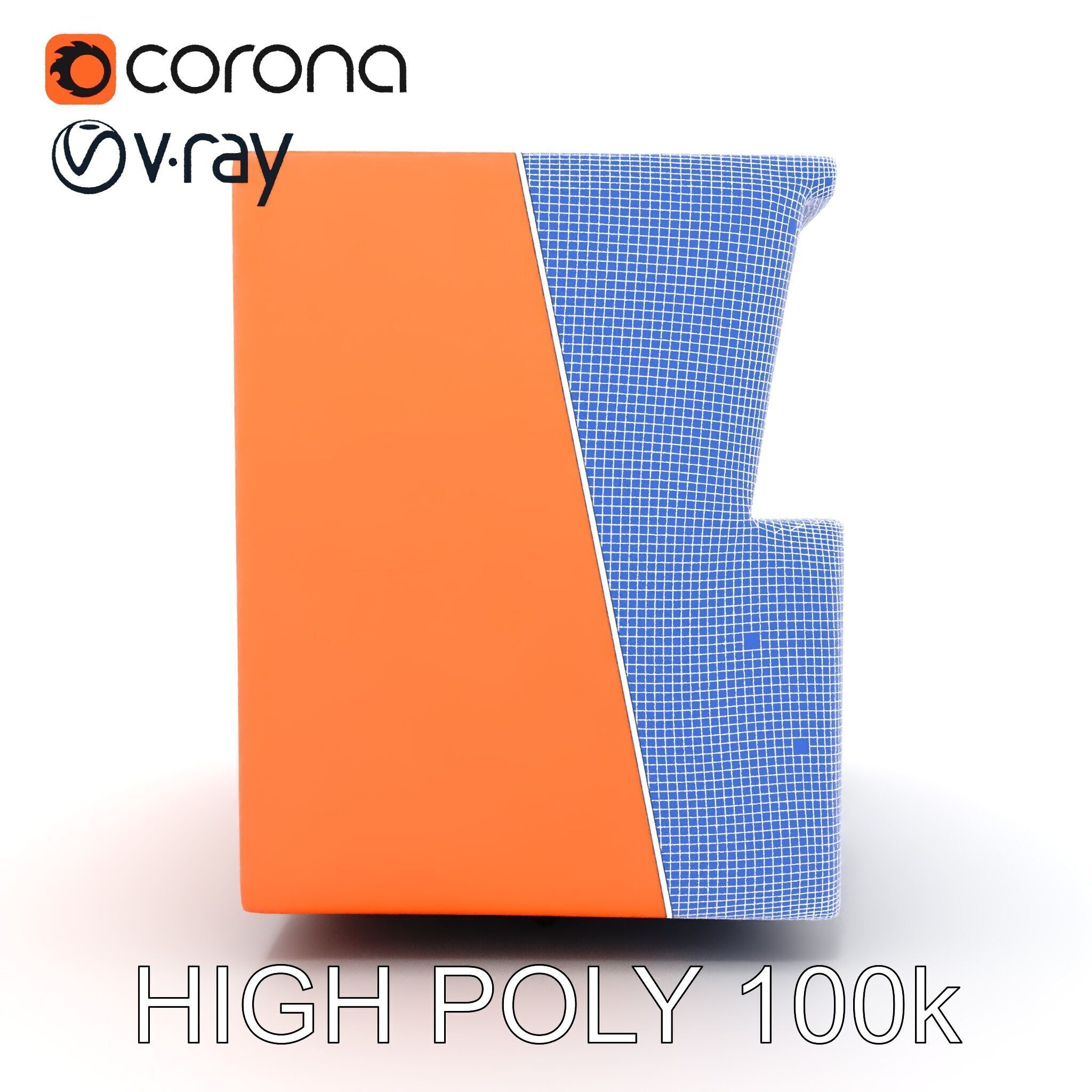 Modern Sofa Cubicle Model Pack for Interactive Spaces Low-poly 3D model_32