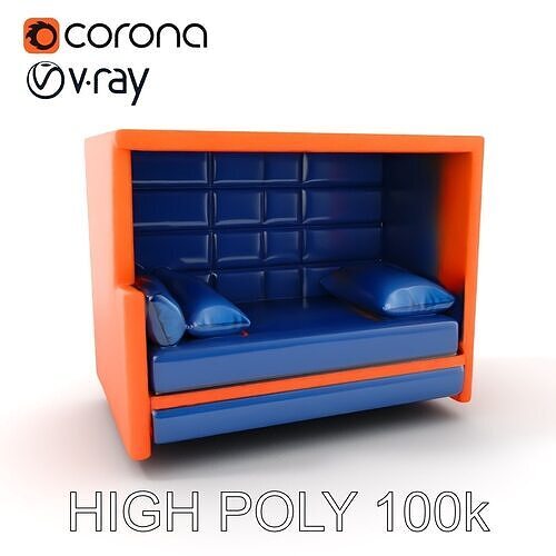 Modern Sofa Cubicle Model Pack for Interactive Spaces Low-poly 3D model