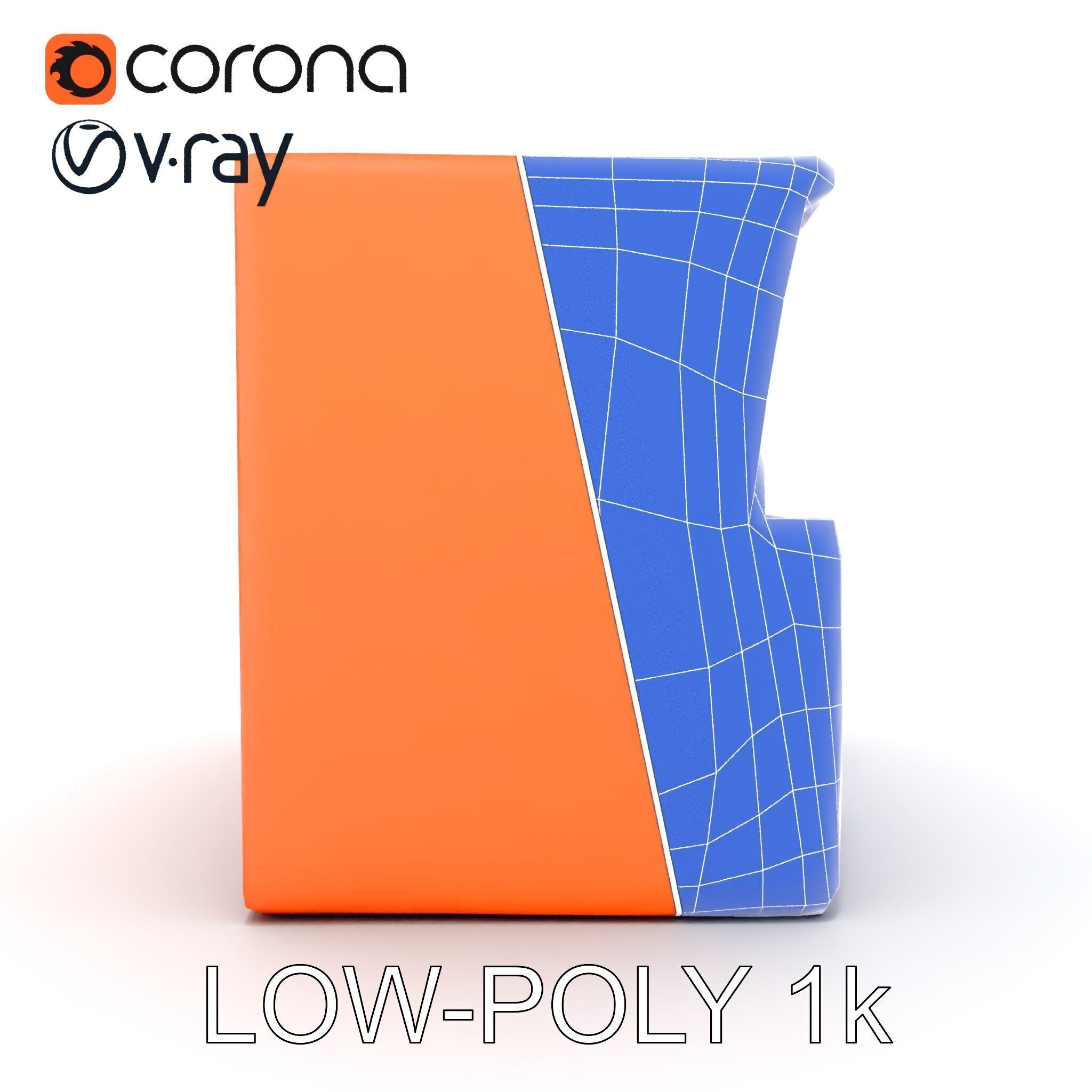 Modern Sofa Cubicle Model Pack for Interactive Spaces Low-poly 3D model_28