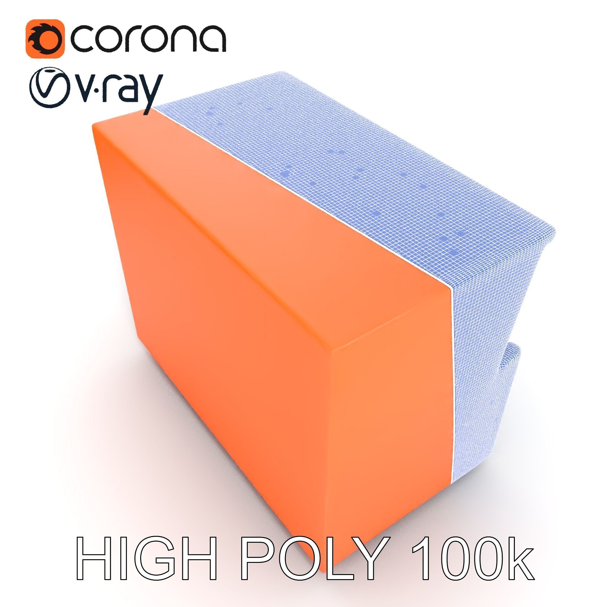 Modern Sofa Cubicle Model Pack for Interactive Spaces Low-poly 3D model_35