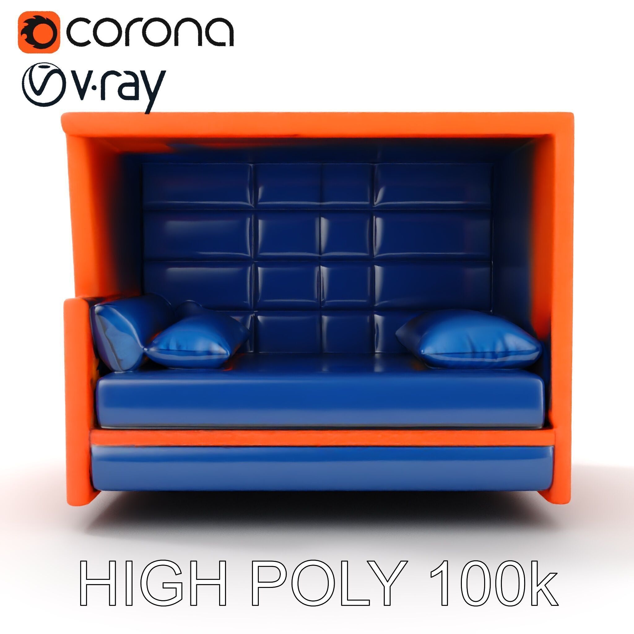 Modern Sofa Cubicle Model Pack for Interactive Spaces Low-poly 3D model_21
