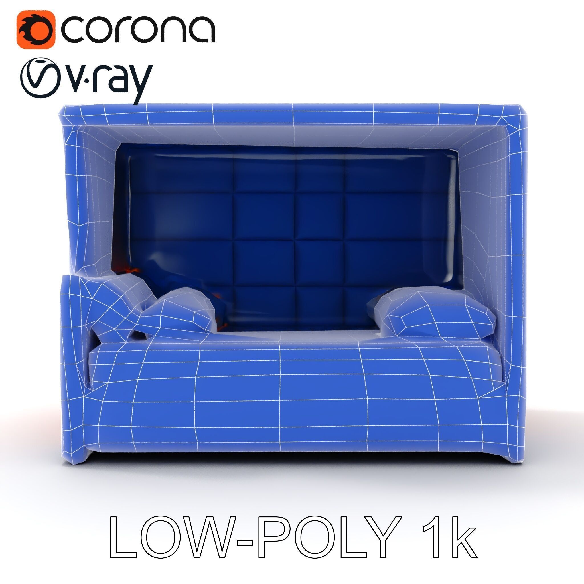 Modern Sofa Cubicle Model Pack for Interactive Spaces Low-poly 3D model_17
