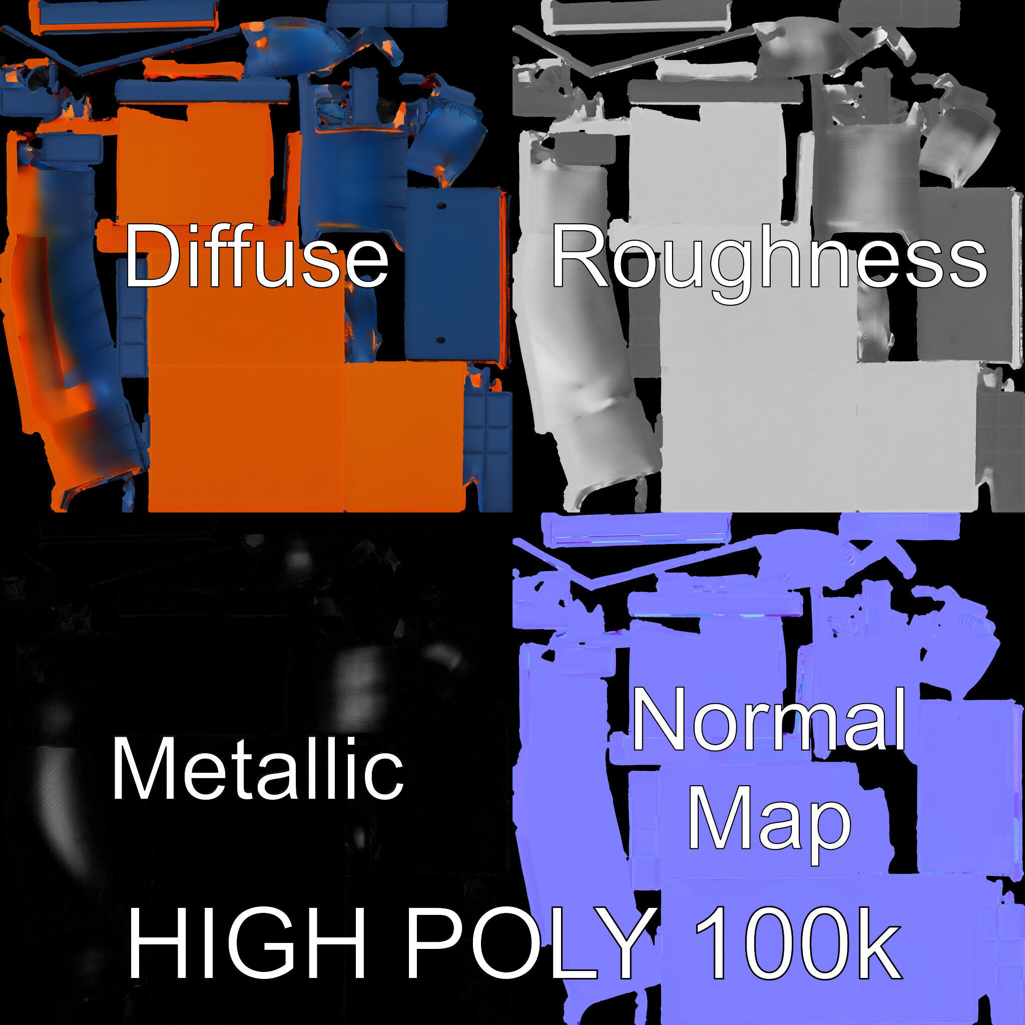 Modern Sofa Cubicle Model Pack for Interactive Spaces Low-poly 3D model_3