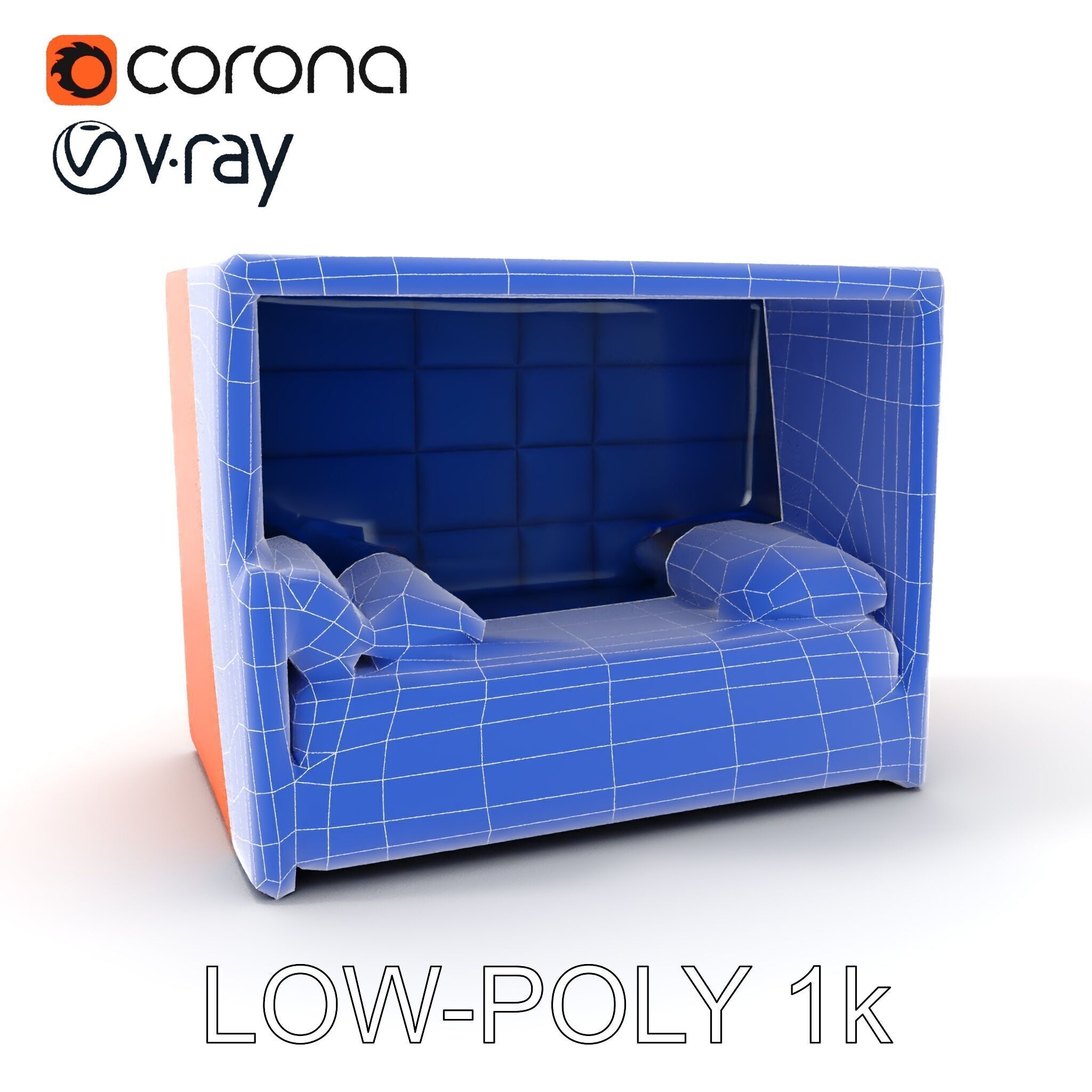Modern Sofa Cubicle Model Pack for Interactive Spaces Low-poly 3D model_20