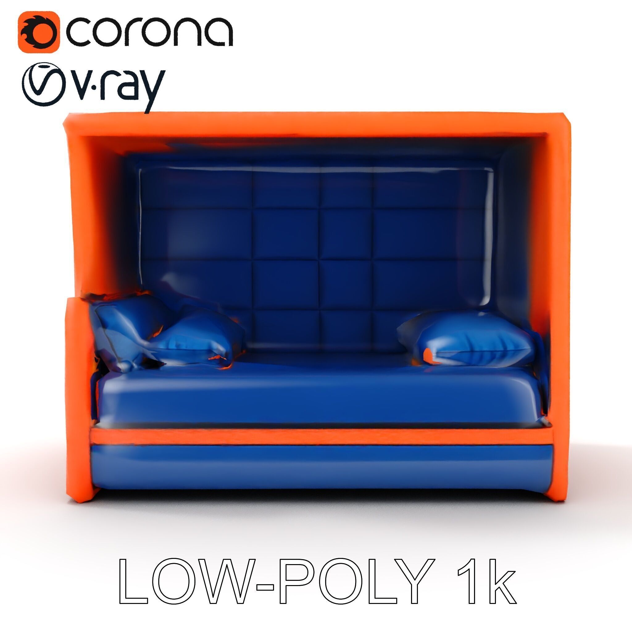 Modern Sofa Cubicle Model Pack for Interactive Spaces Low-poly 3D model_15