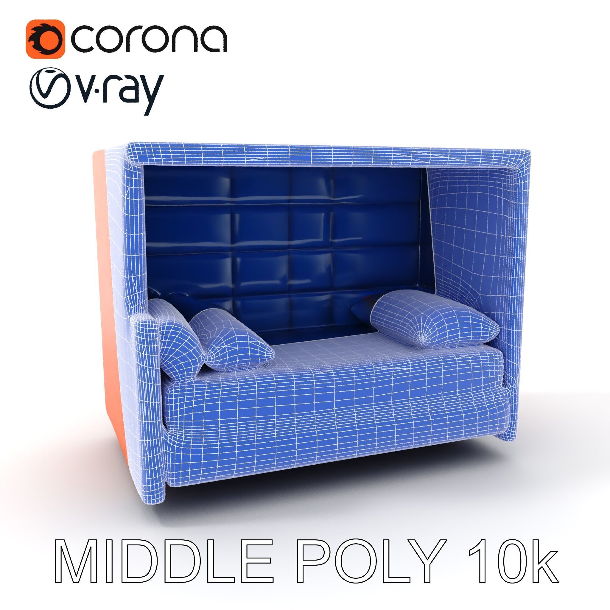 Modern Sofa Cubicle Model Pack for Interactive Spaces Low-poly 3D model_19