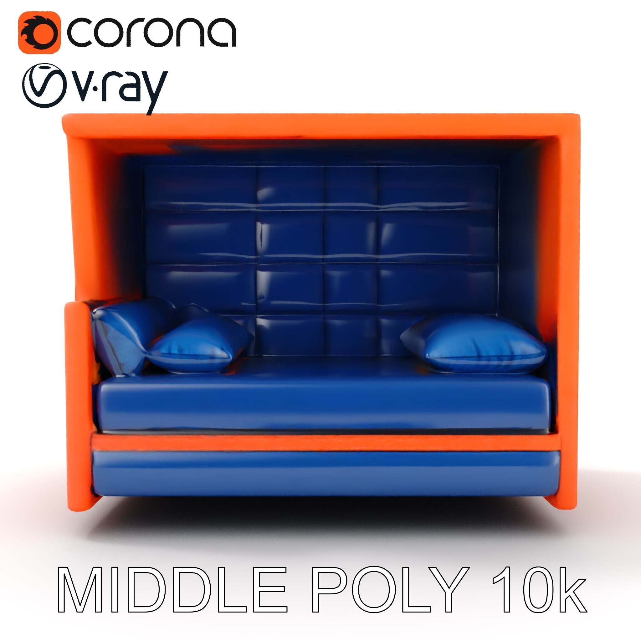 Modern Sofa Cubicle Model Pack for Interactive Spaces Low-poly 3D model_8