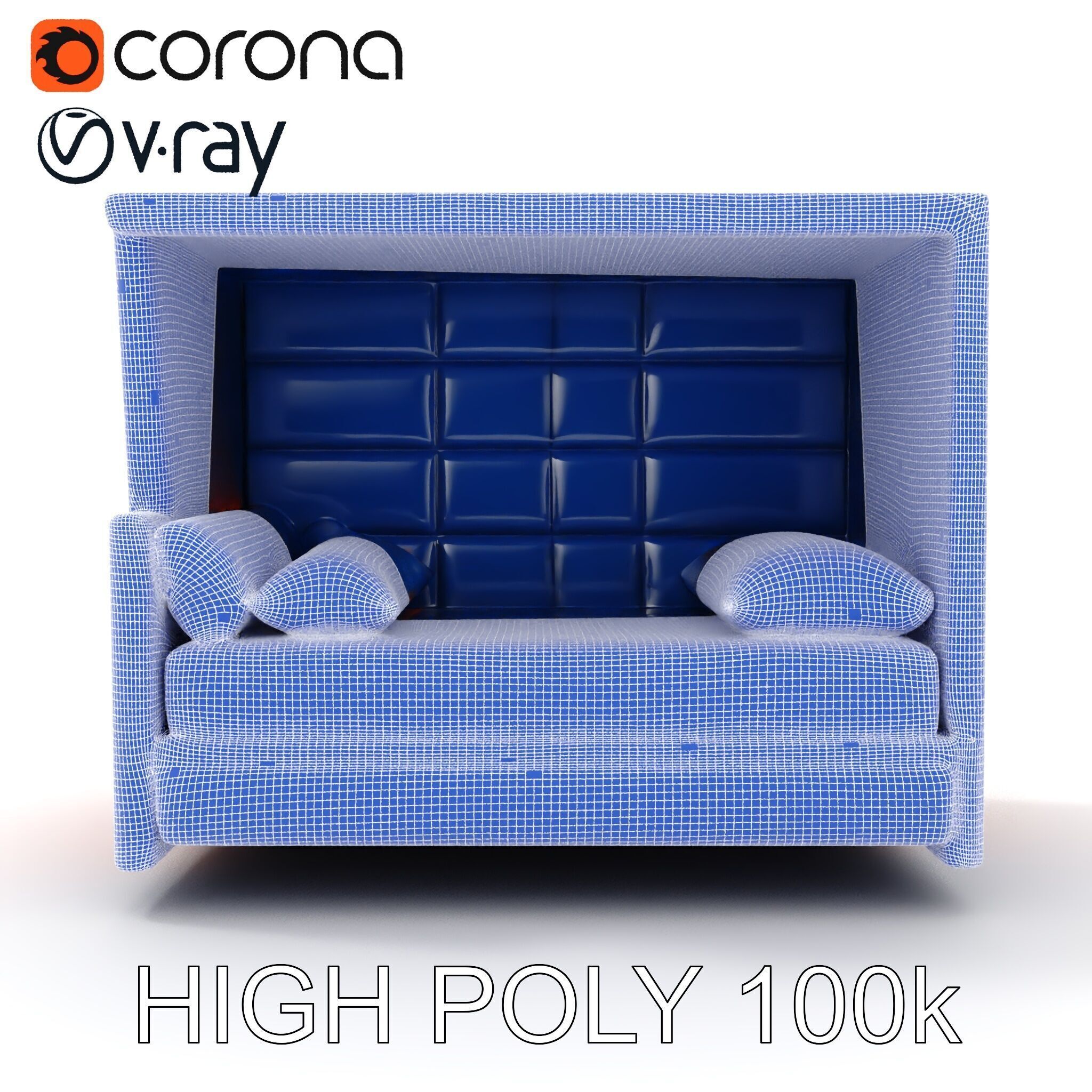 Modern Sofa Cubicle Model Pack for Interactive Spaces Low-poly 3D model_24