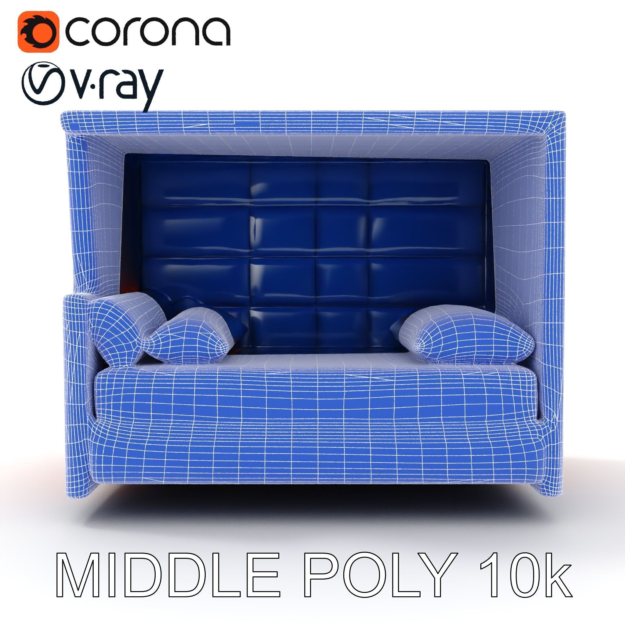 Modern Sofa Cubicle Model Pack for Interactive Spaces Low-poly 3D model_27