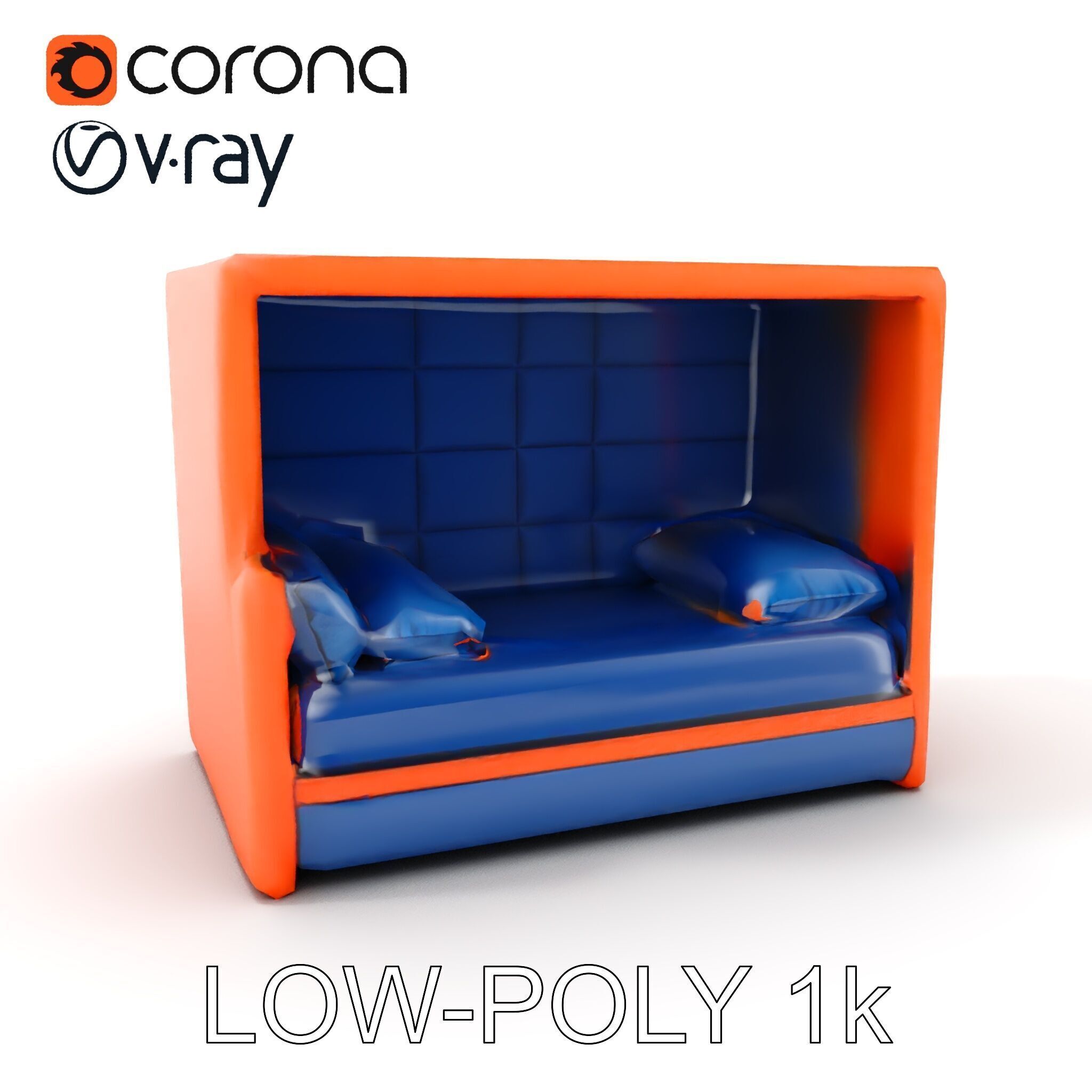 Modern Sofa Cubicle Model Pack for Interactive Spaces Low-poly 3D model_9