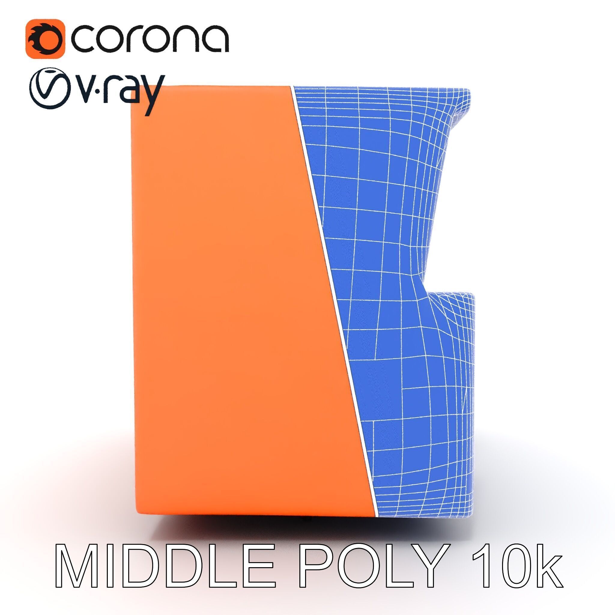 Modern Sofa Cubicle Model Pack for Interactive Spaces Low-poly 3D model_25