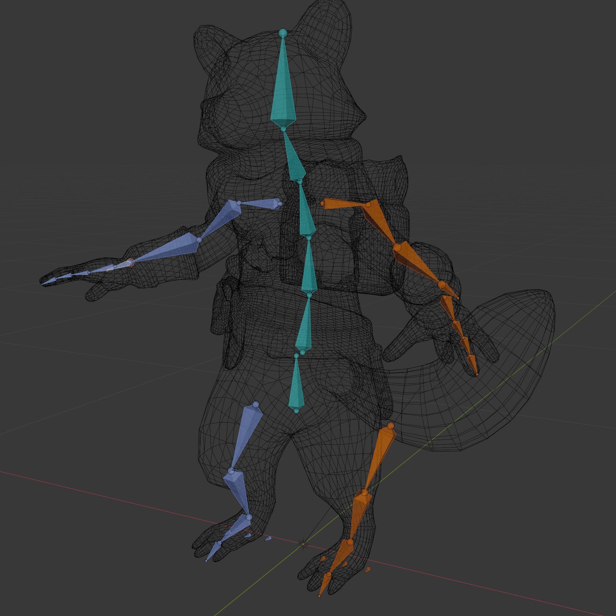 Rigged and Animated Adventurous Raccoon Character D Model Low-poly 3D model_7