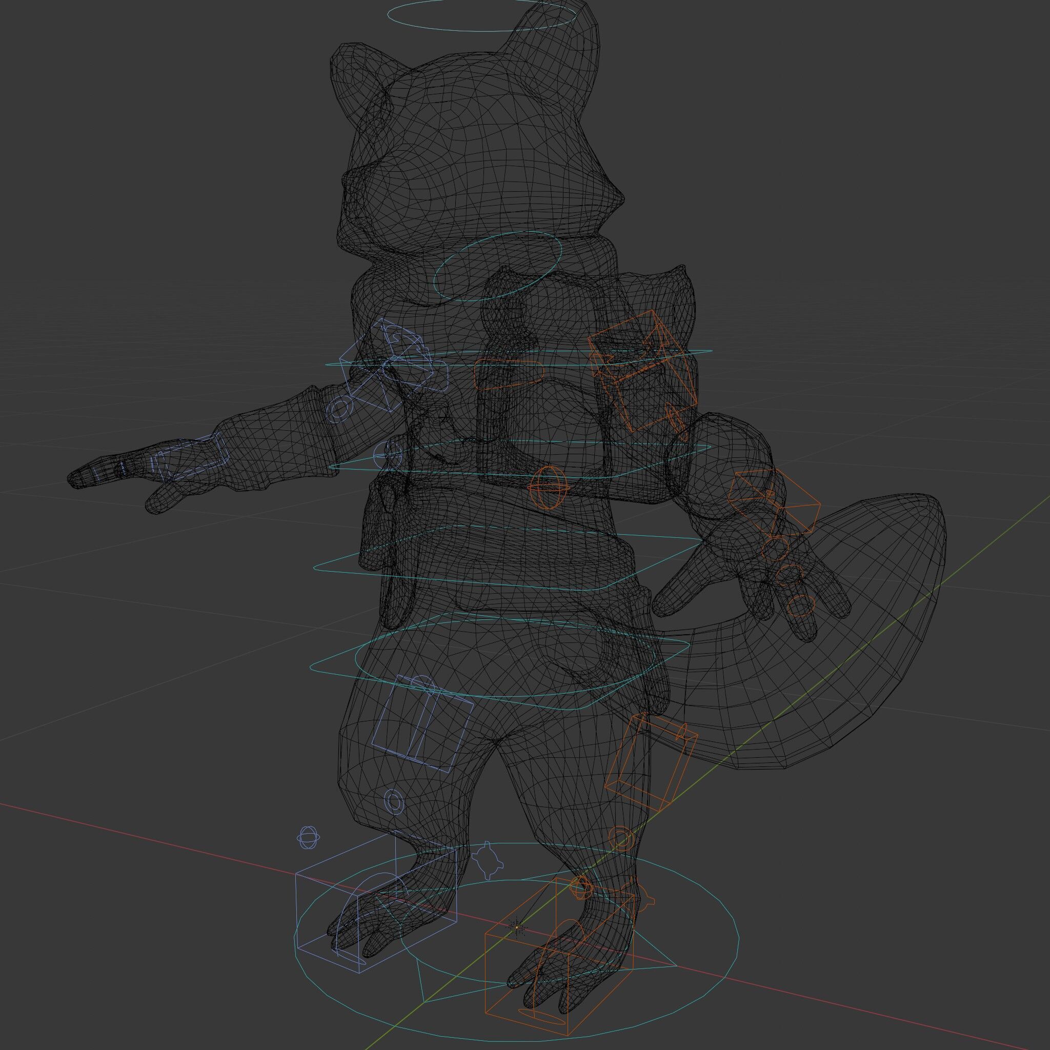 Rigged and Animated Adventurous Raccoon Character D Model Low-poly 3D model_9
